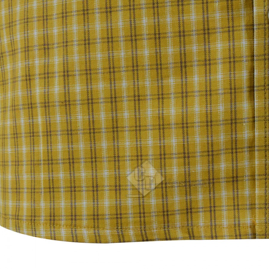 New Arrivals Cotton Yellow Plaid Shirt For Sale Cosdaddy